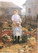 Antoni Piotrowski Gardener oil painting artist